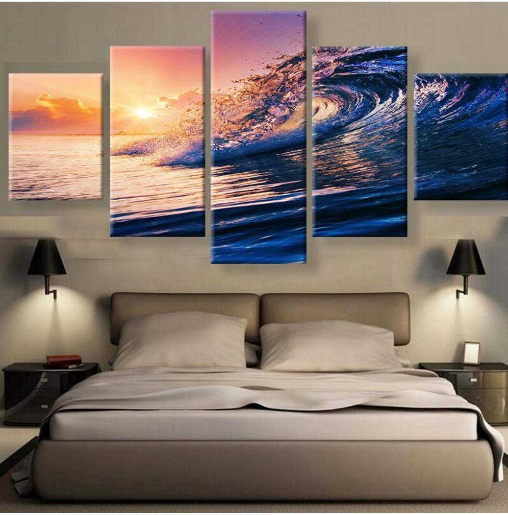 Beautiful Scenery: Ocean Waves Nature Canvas Wall Art