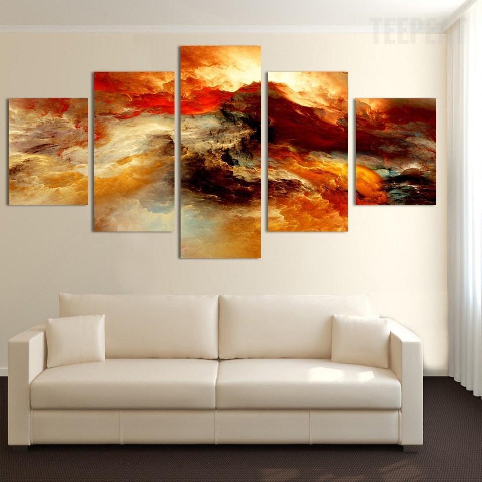 Beautiful Sea Sunset Nature Canvas Wall Art