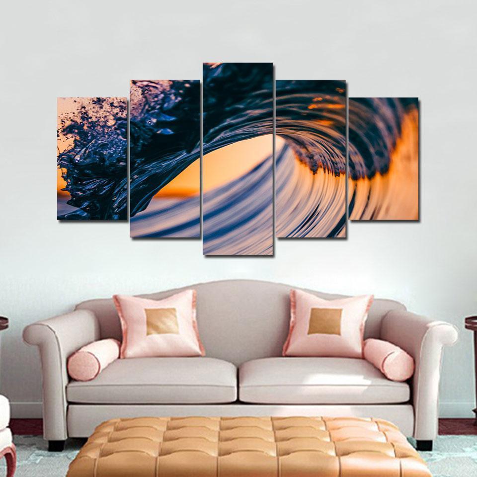 Beautiful Sea Waves Nature Canvas Wall Art