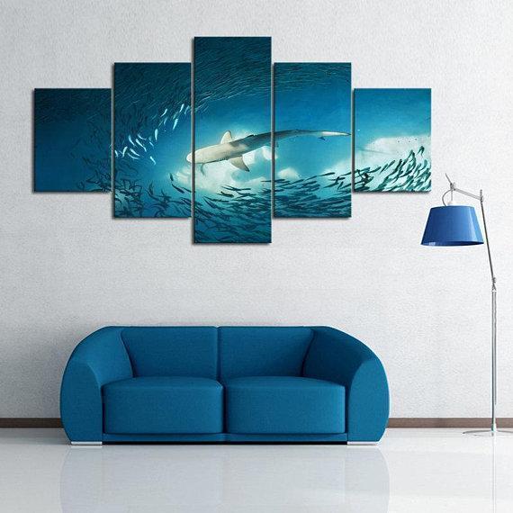 Beautiful Shark Animal Canvas Wall Art