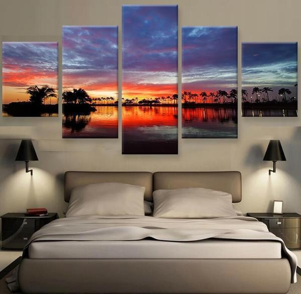Beautiful Skies During Sunset Sunrise Nature Canvas Wall Art