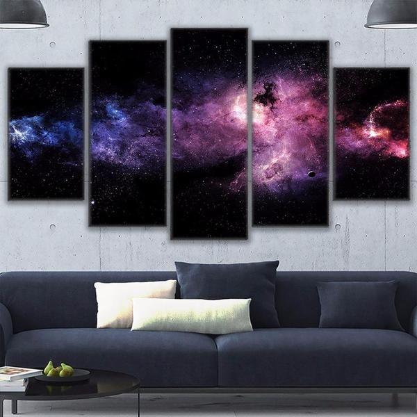 Beautiful Starry Sky Nebula Galaxy Space Canvas Wall Art
