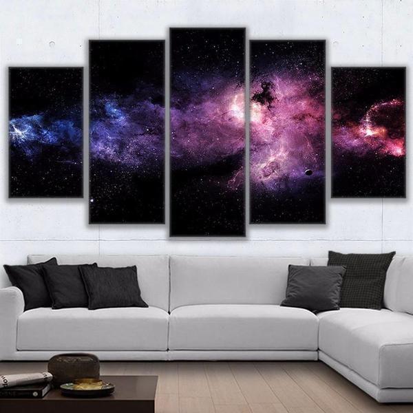 Beautiful Starry Sky Nebula Galaxy Space Canvas Wall Art