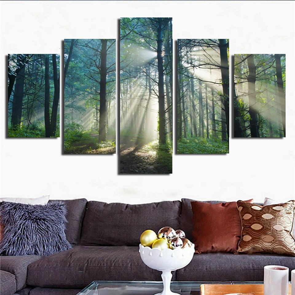 Beautiful Sunrise Natural Landscape 2 Nature Canvas Wall Art