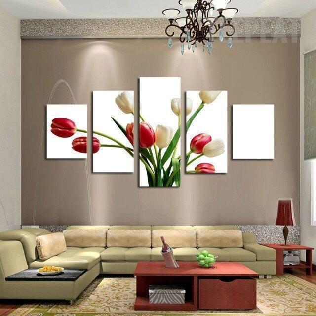 Beautiful Tulips Flower Nature Canvas Wall Art