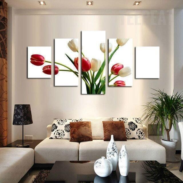 Beautiful Tulips Flower Nature Canvas Wall Art