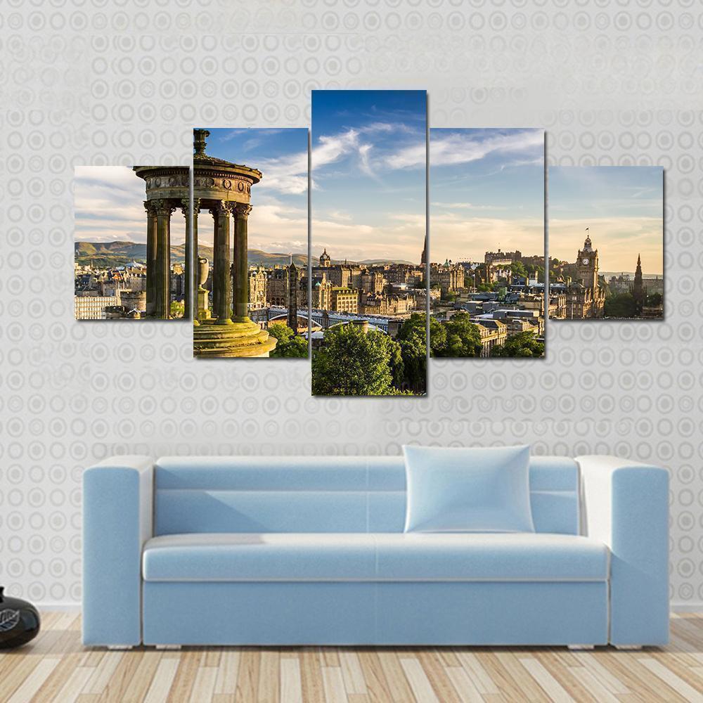 Beautiful View Of The City Of Edinburgh Nature Canvas Wall Art