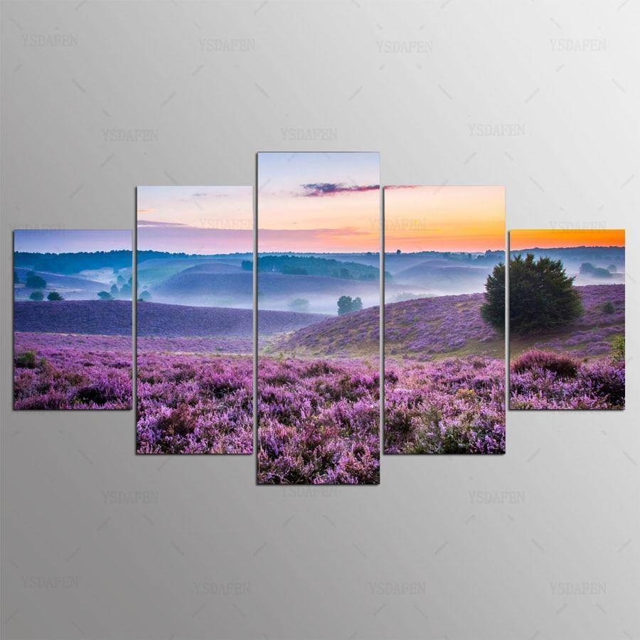 Beautiful Violet Flowers Nature Canvas Wall Art