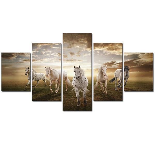 Beautiful White Horse Animal Canvas Wall Art