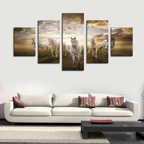 Beautiful White Horse Animal Canvas Wall Art