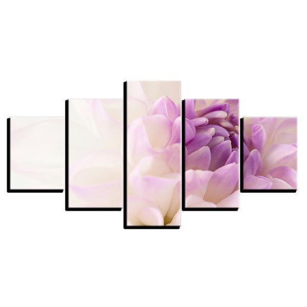 Beautiful White Purple Flowers Nature Canvas Wall Art