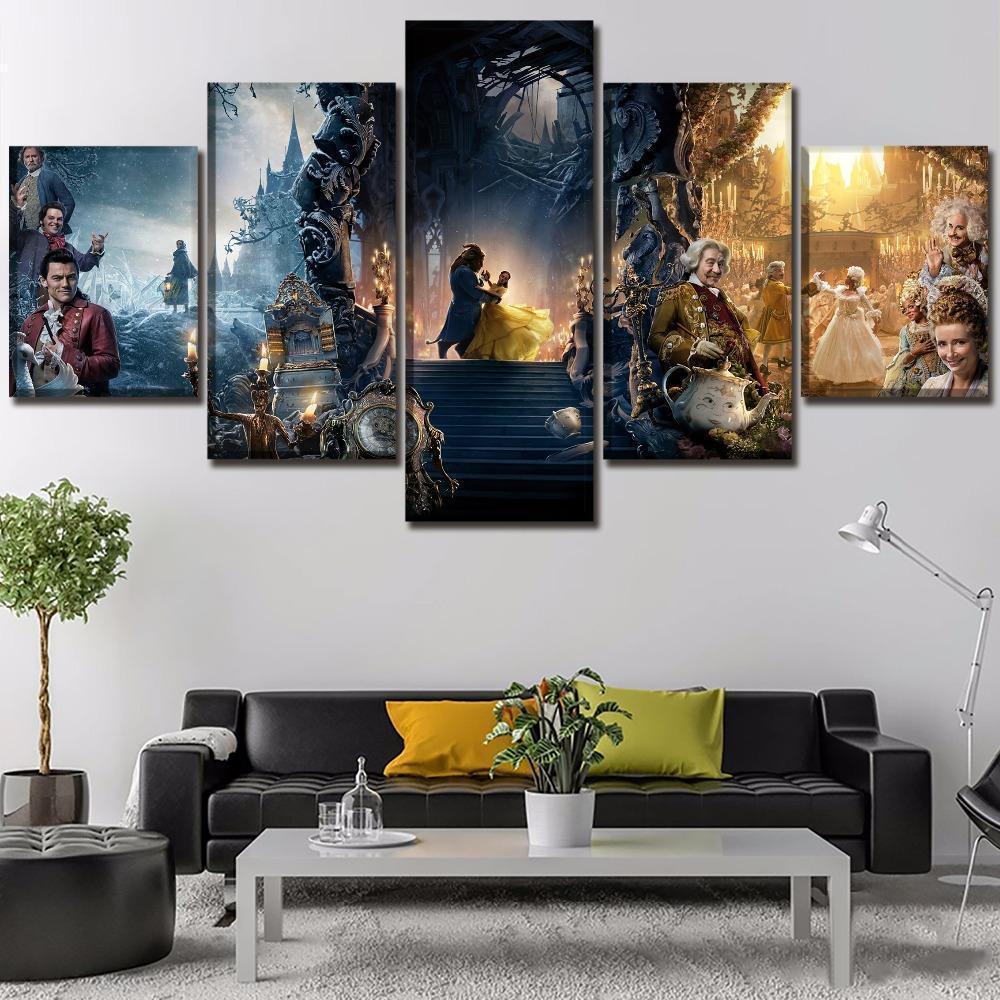 Beauty And The Beast Dancing In The Castle Movie Canvas Wall Art