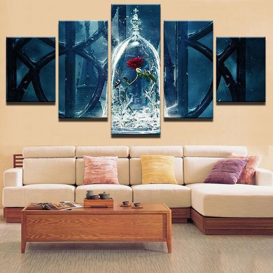 Beauty And The Beast Enchanted Rose Movie Canvas Wall Art