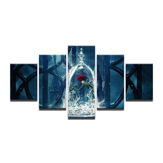 Beauty And The Beast Enchanted Rose Movie Canvas Wall Art