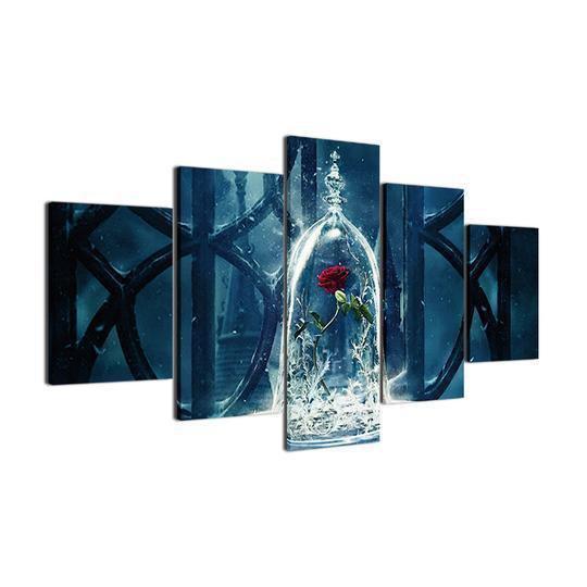 Beauty And The Beast Enchanted Rose Movie Canvas Wall Art
