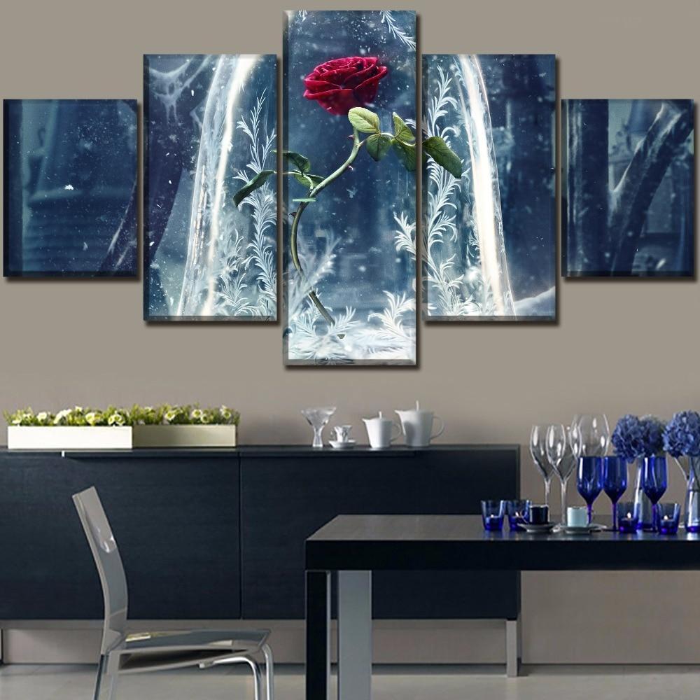 Beauty And The Beast The Rose Movie Canvas Wall Art