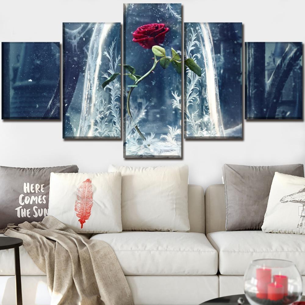 Beauty And The Beast The Rose Movie Canvas Wall Art