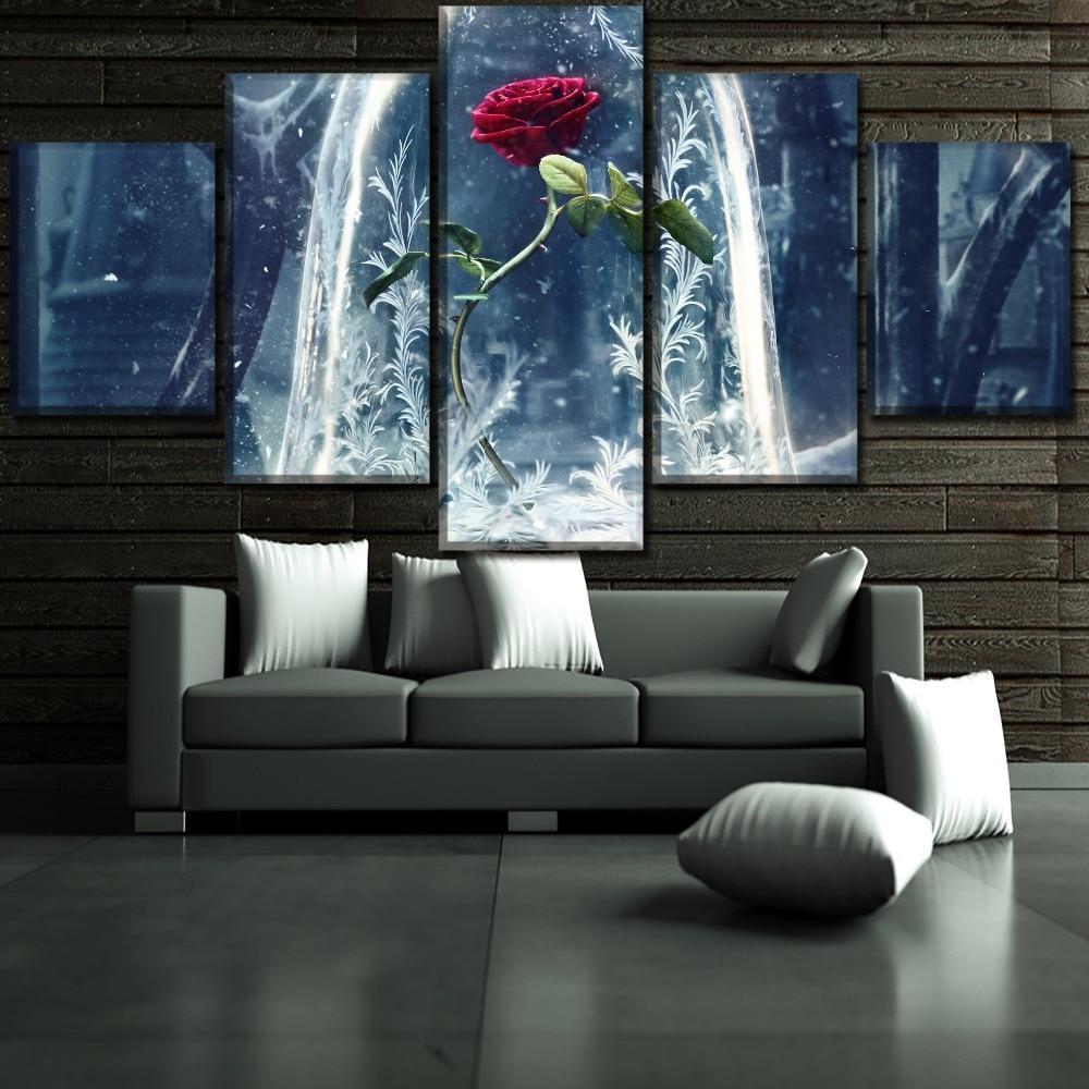 Beauty And The Beast The Rose Movie Canvas Wall Art