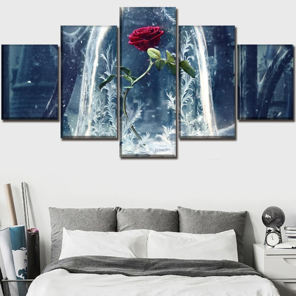 Beauty And The Beast The Rose Movie Canvas Wall Art