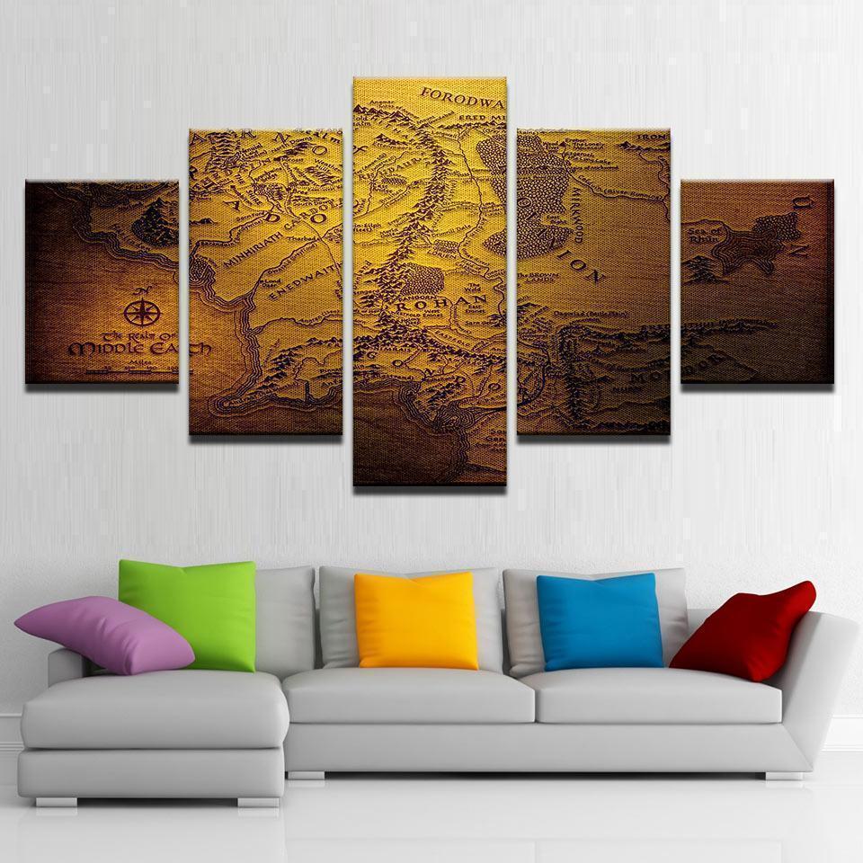 Bedroom Game Of Thrones Map Movie Canvas Wall Art
