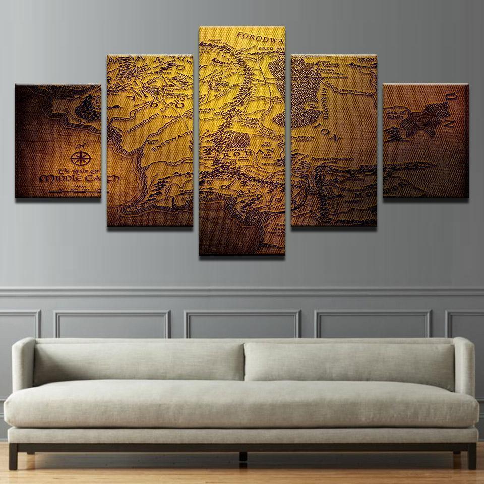 Bedroom Game Of Thrones Map Movie Canvas Wall Art