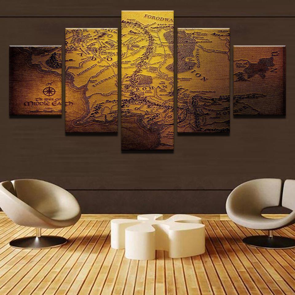 Bedroom Game Of Thrones Map Movie Canvas Wall Art