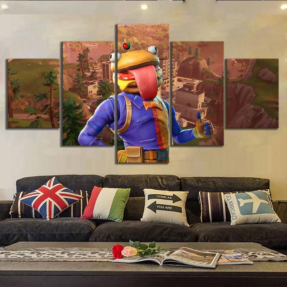 Beef Boss Fortnite Gaming Canvas Wall Art