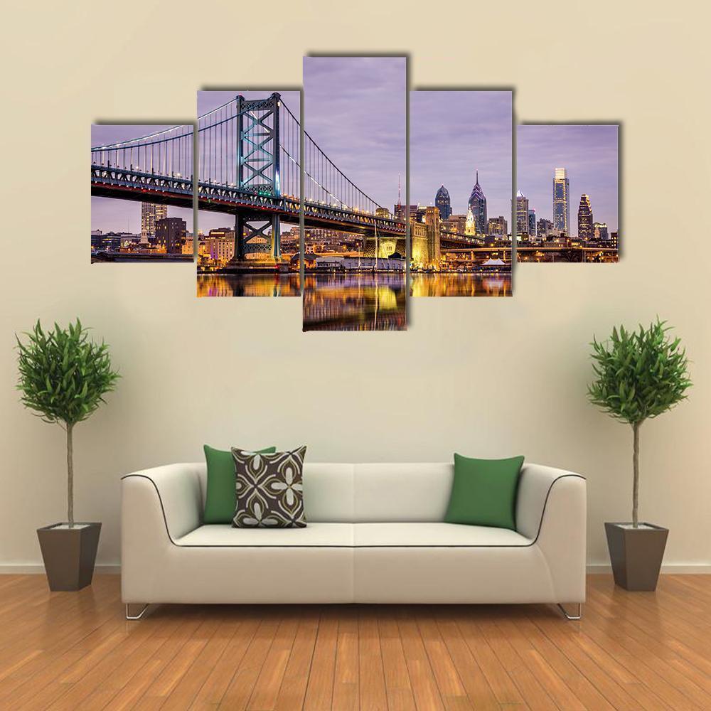 Ben Franklin Bridge Nature Canvas Wall Art