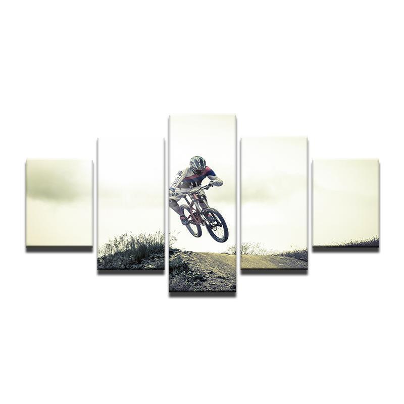 Bicycle Jump Mountain Picture  Sport Canvas Wall Art