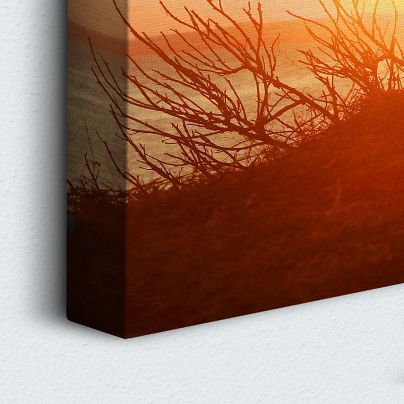 Bicycle On The Beach At Sunrise Sport Canvas Wall Art