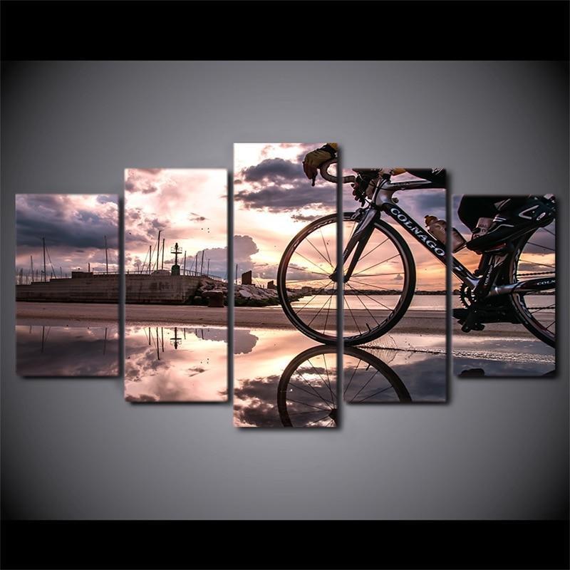 Bicycle Sunshine Cycling  Sport Canvas Wall Art