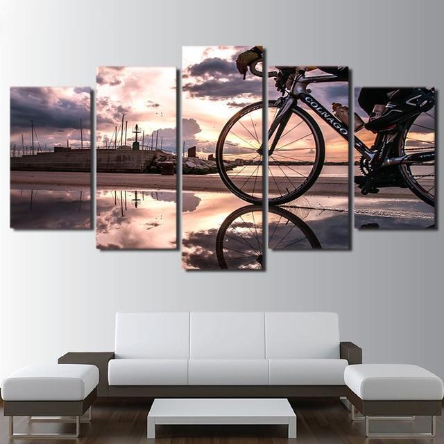 Bicycle Sunshine Cycling  Sport Canvas Wall Art