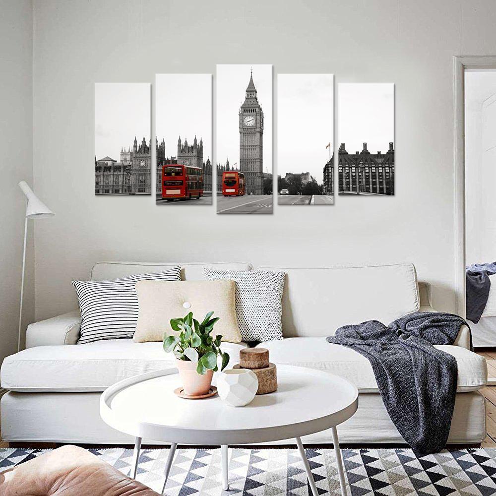 Big Ben London Busses Nature Canvas Wall Art