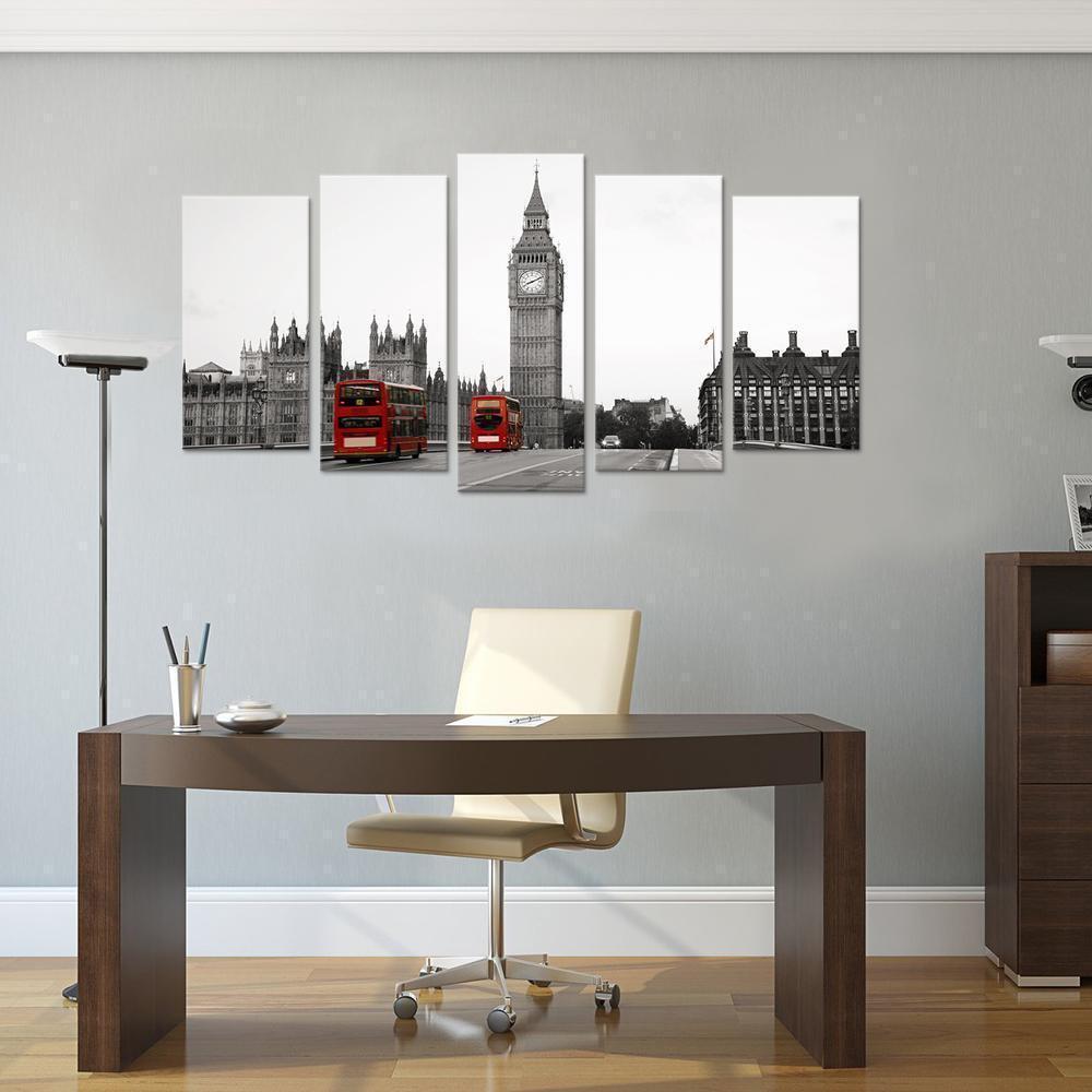 Big Ben London Busses Nature Canvas Wall Art