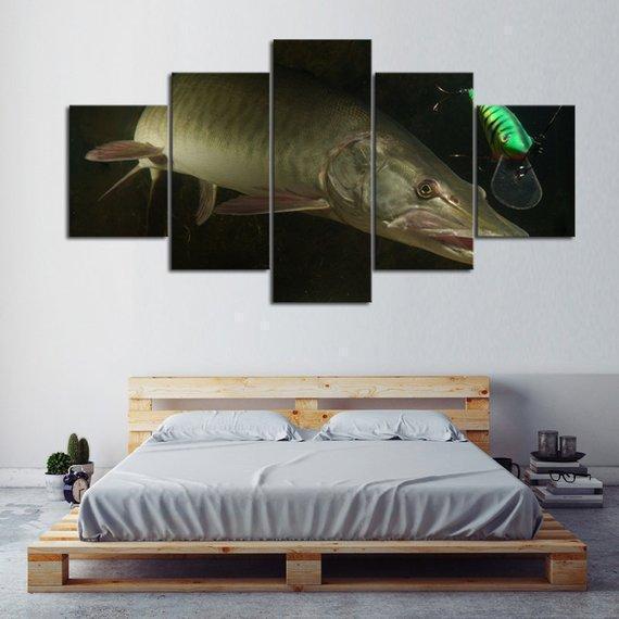 Big Muskie Fishing Canvas Wall Art