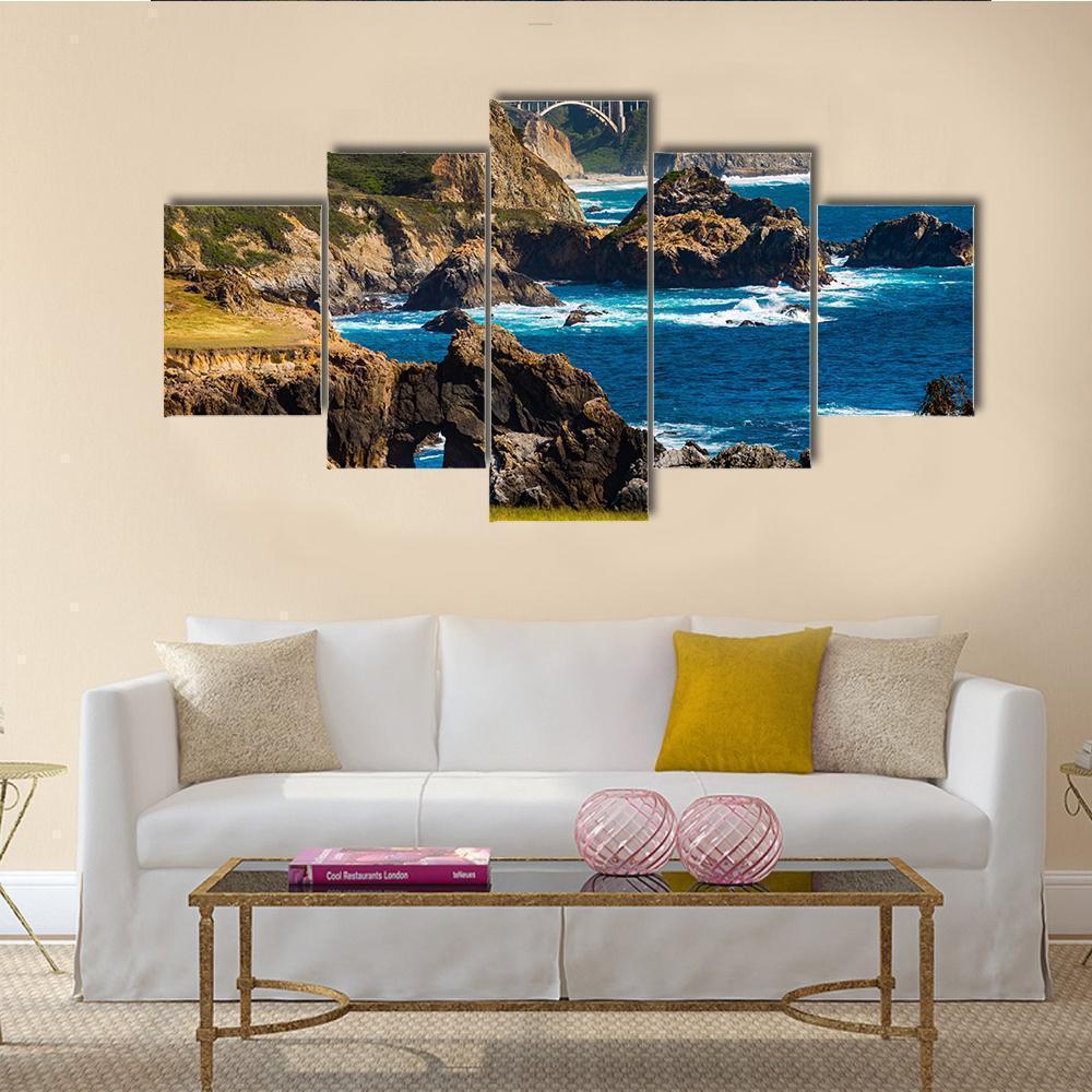Big Sur Coast At The Bixby Creek Bridge Nature Canvas Wall Art