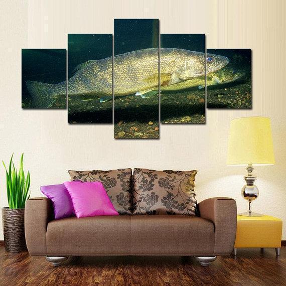 Big Walleye Fishing Canvas Wall Art