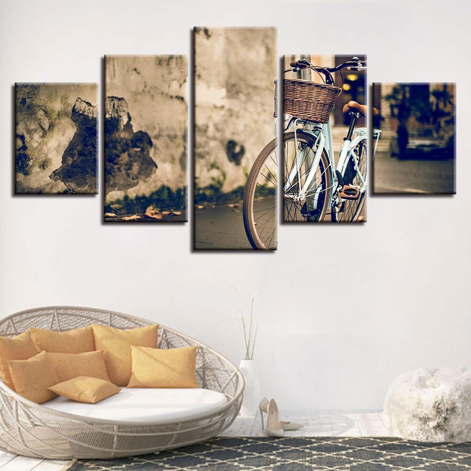 Bike Scenery Nature Canvas Wall Art