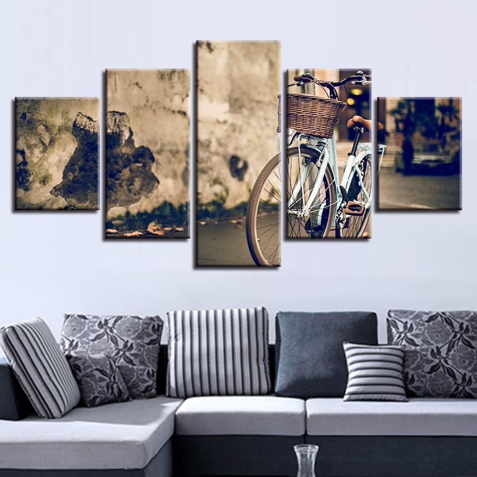 Bike Scenery Nature Canvas Wall Art