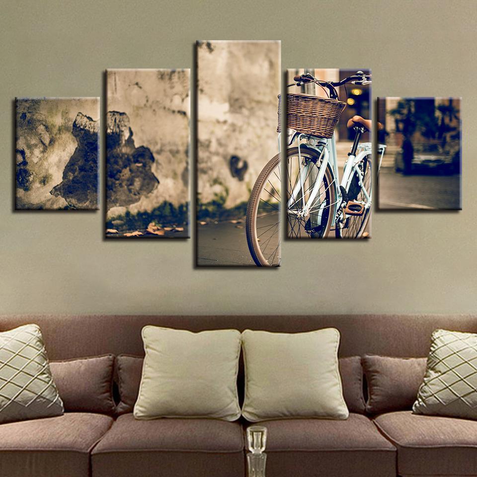 Bike Scenery Nature Canvas Wall Art