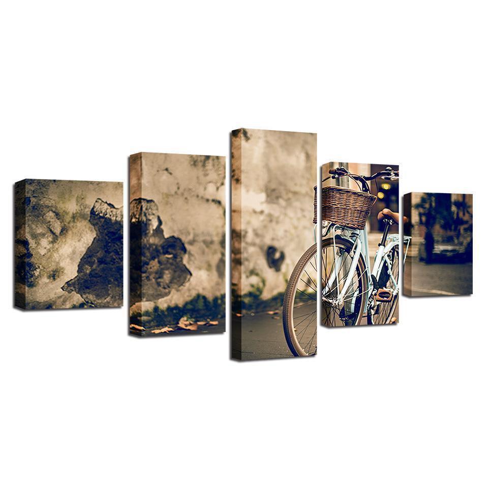 Bike Scenery Nature Canvas Wall Art