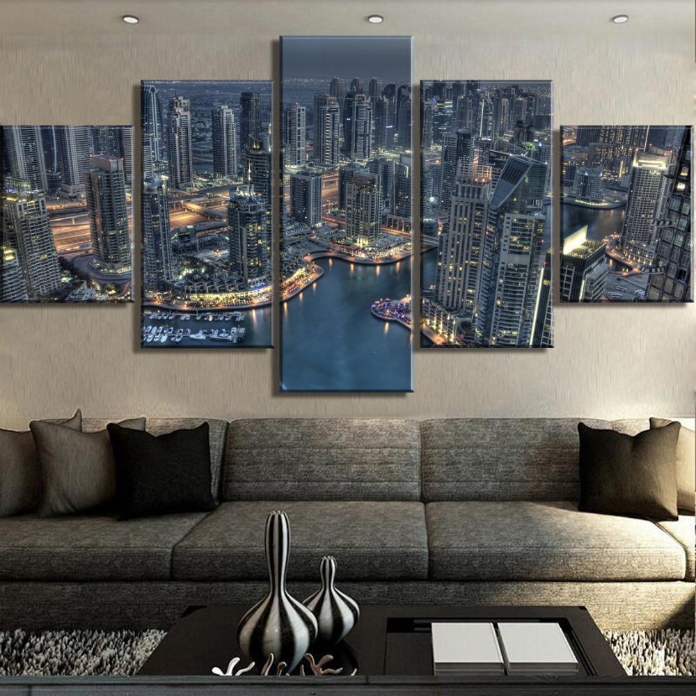 Bird'S Eye Of Dubai City Canvas Wall Art