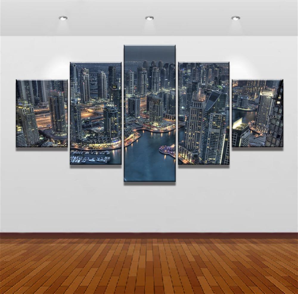 Bird'S Eye Of Dubai City Canvas Wall Art