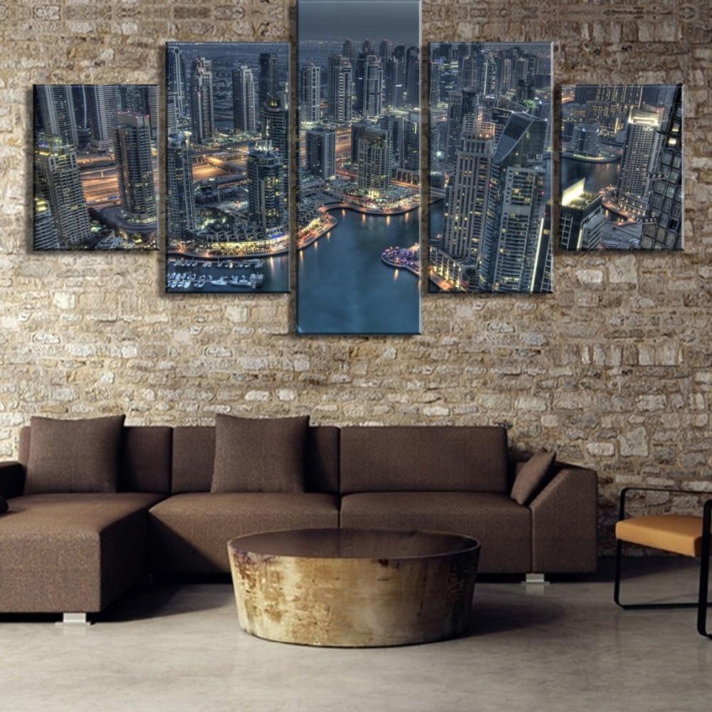 Bird'S Eye Of Dubai City Canvas Wall Art