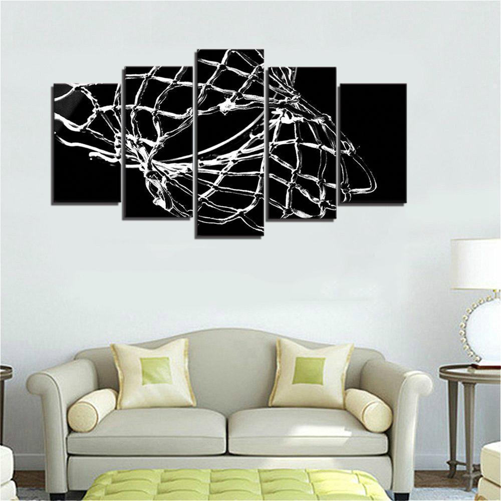 Black and White Basketball  Sport Canvas Wall Art
