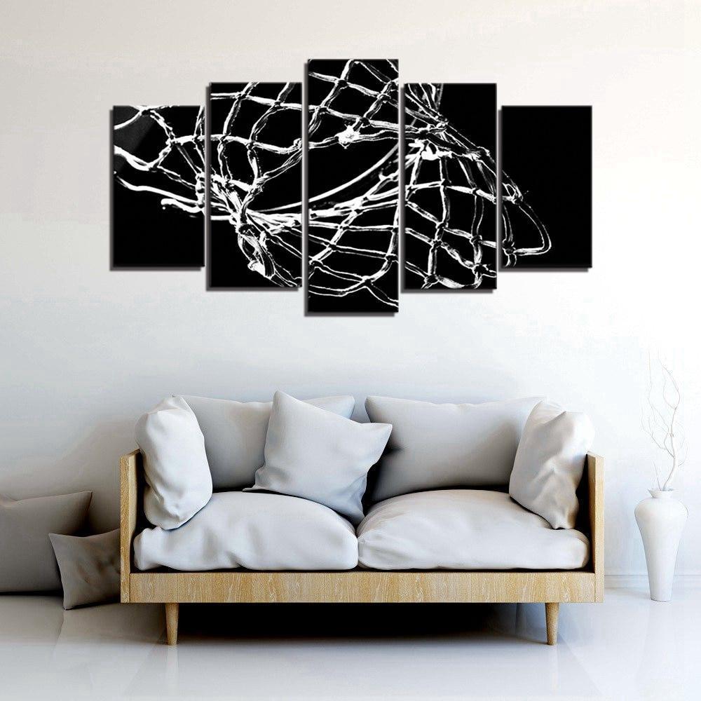 Black and White Basketball  Sport Canvas Wall Art