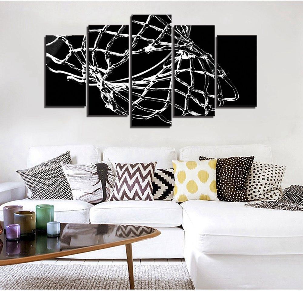 Black and White Basketball  Sport Canvas Wall Art
