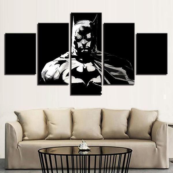 Black And White Batman Inspired DC Canvas Wall Art