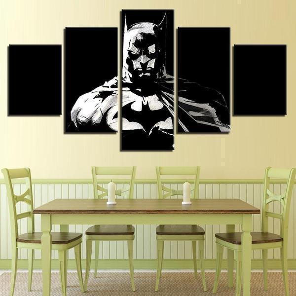 Black And White Batman Inspired DC Canvas Wall Art