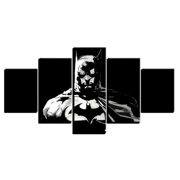 Black And White Batman Inspired DC Canvas Wall Art